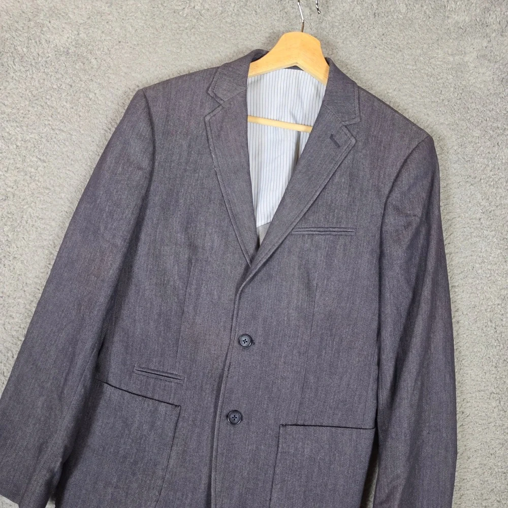Mexx Metropolitan Blazer Mens 36R Blue Excellent Slim Fit Textured Sport Coat